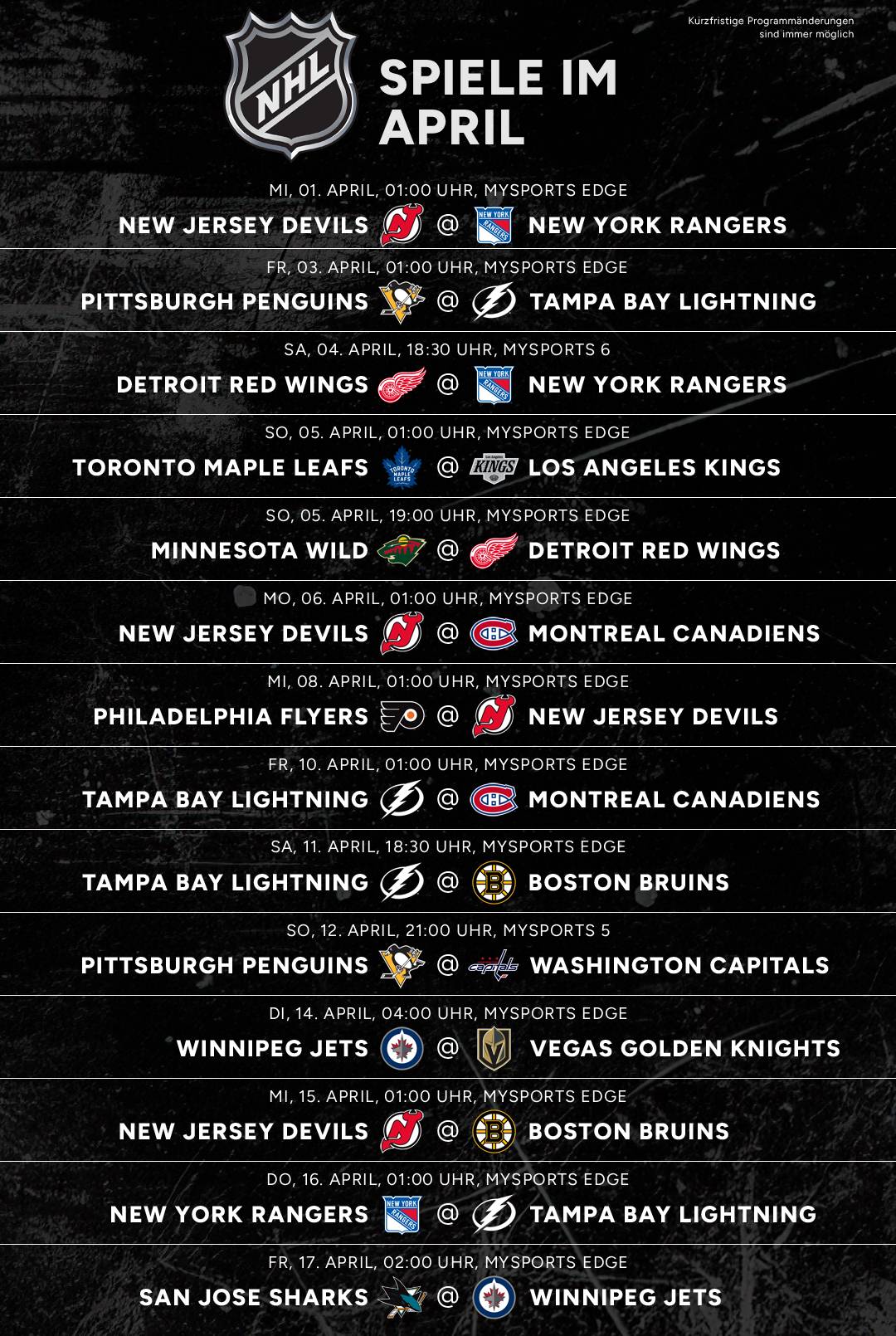 NHL April